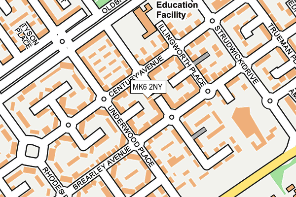 MK6 2NY map - OS OpenMap – Local (Ordnance Survey)