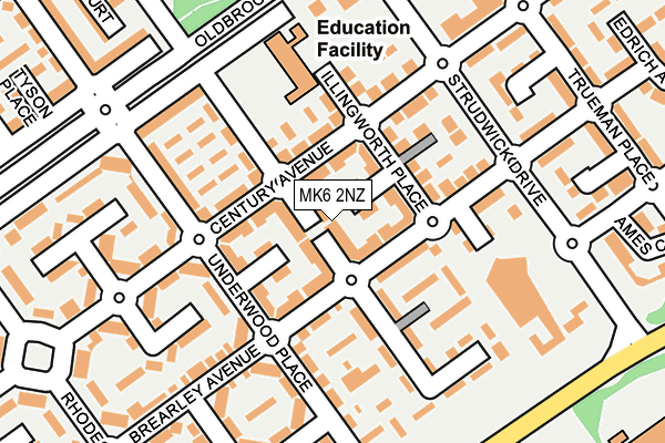 MK6 2NZ map - OS OpenMap – Local (Ordnance Survey)