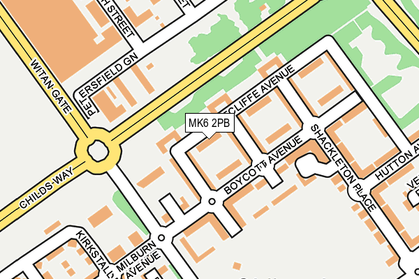 MK6 2PB map - OS OpenMap – Local (Ordnance Survey)