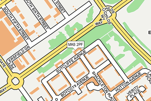 MK6 2PF map - OS OpenMap – Local (Ordnance Survey)