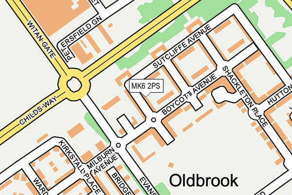 MK6 2PS map - OS OpenMap – Local (Ordnance Survey)