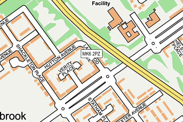 MK6 2PZ map - OS OpenMap – Local (Ordnance Survey)