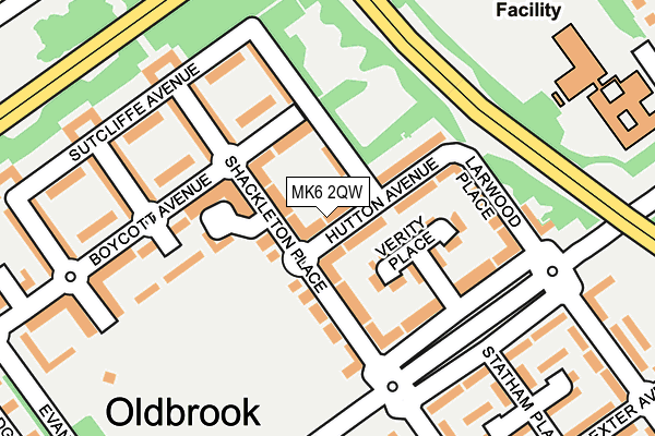 MK6 2QW map - OS OpenMap – Local (Ordnance Survey)