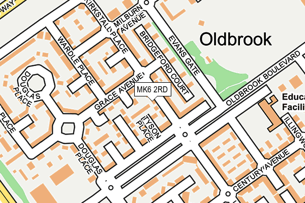 MK6 2RD map - OS OpenMap – Local (Ordnance Survey)