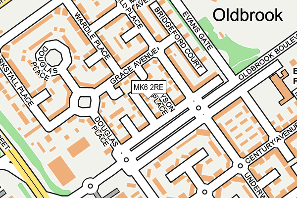 MK6 2RE map - OS OpenMap – Local (Ordnance Survey)
