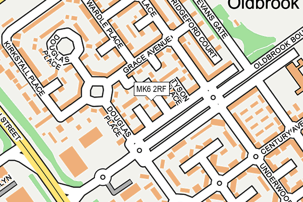 MK6 2RF map - OS OpenMap – Local (Ordnance Survey)
