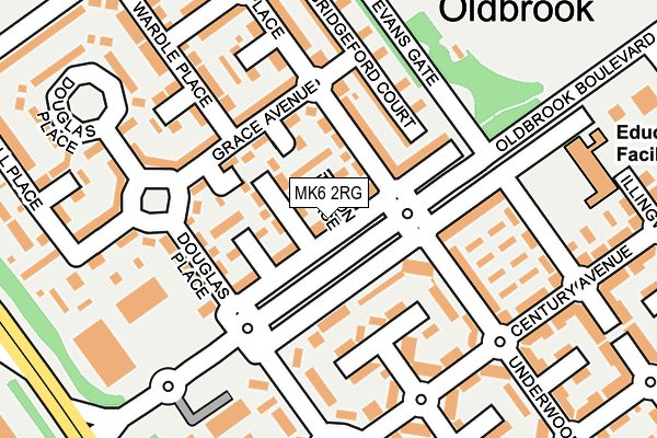 MK6 2RG map - OS OpenMap – Local (Ordnance Survey)