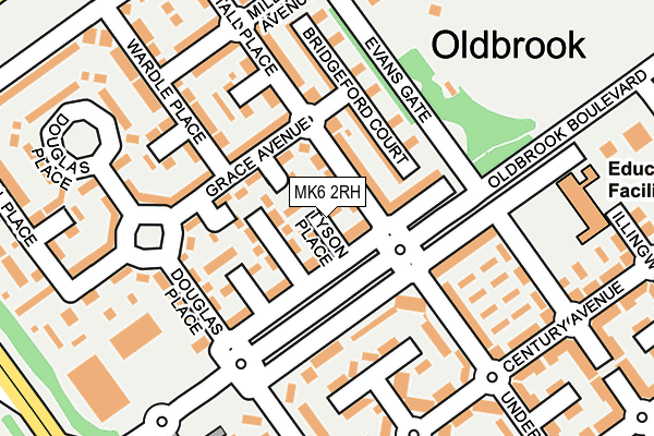 MK6 2RH map - OS OpenMap – Local (Ordnance Survey)