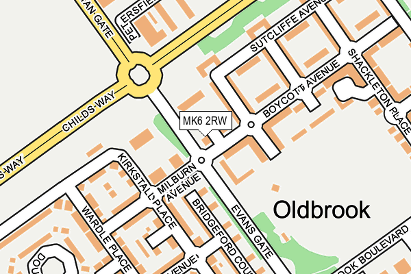 MK6 2RW map - OS OpenMap – Local (Ordnance Survey)