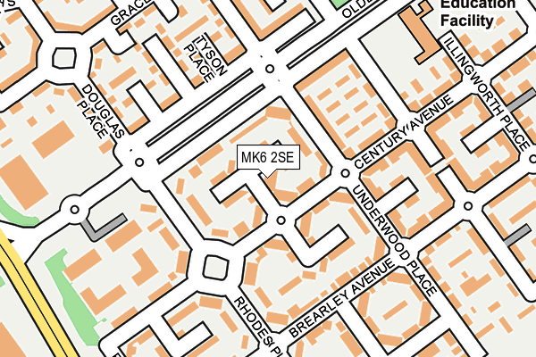 MK6 2SE map - OS OpenMap – Local (Ordnance Survey)
