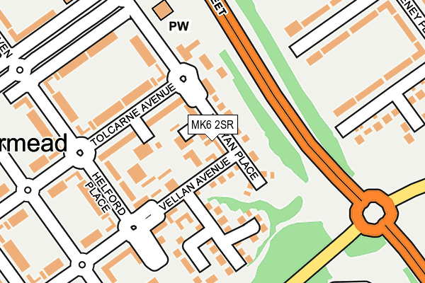 MK6 2SR map - OS OpenMap – Local (Ordnance Survey)