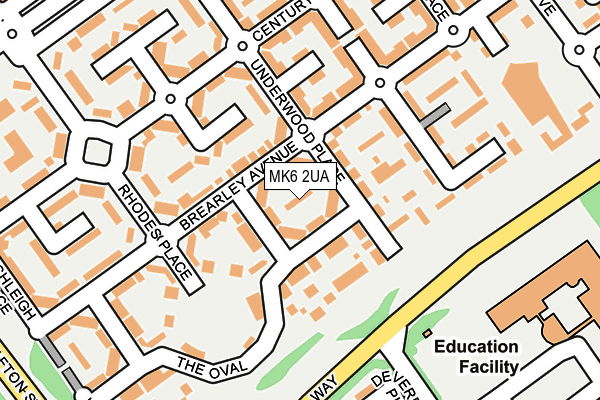 MK6 2UA map - OS OpenMap – Local (Ordnance Survey)