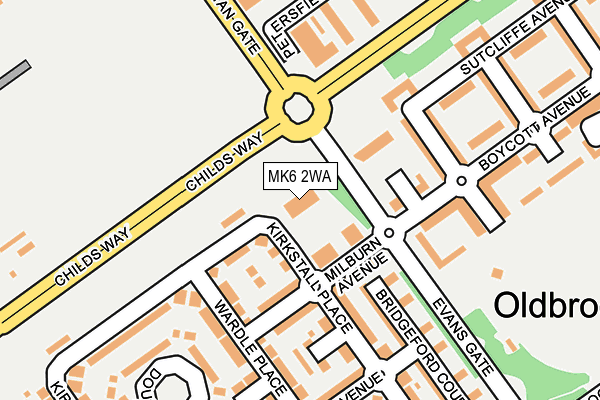 MK6 2WA map - OS OpenMap – Local (Ordnance Survey)