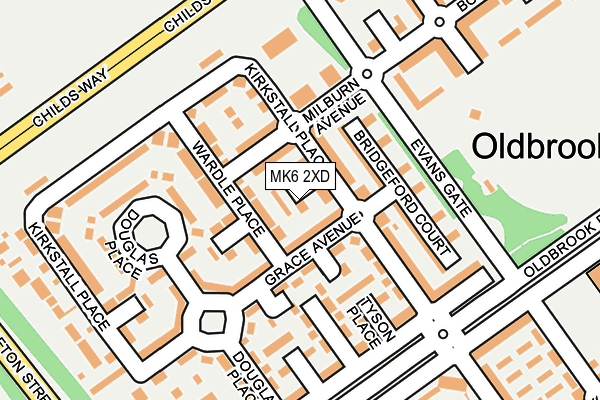 MK6 2XD map - OS OpenMap – Local (Ordnance Survey)