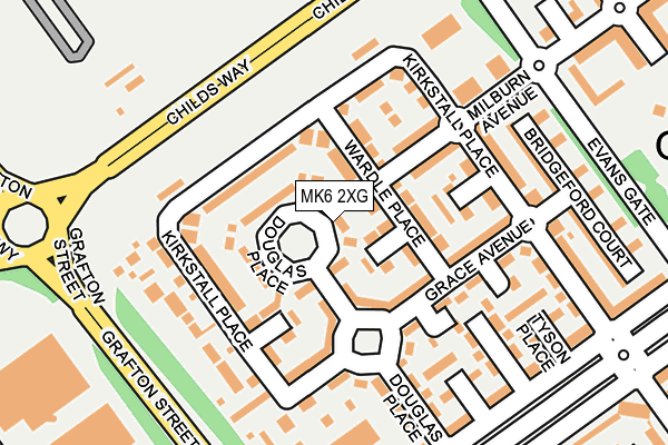 MK6 2XG map - OS OpenMap – Local (Ordnance Survey)