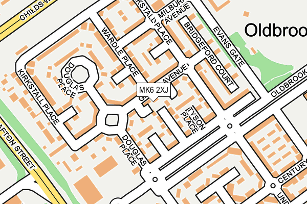 MK6 2XJ map - OS OpenMap – Local (Ordnance Survey)