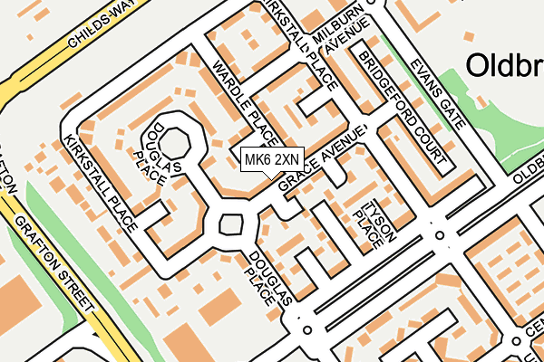 MK6 2XN map - OS OpenMap – Local (Ordnance Survey)