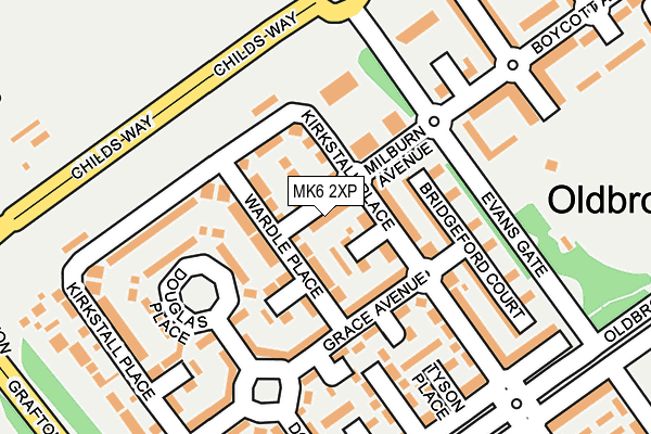 MK6 2XP map - OS OpenMap – Local (Ordnance Survey)