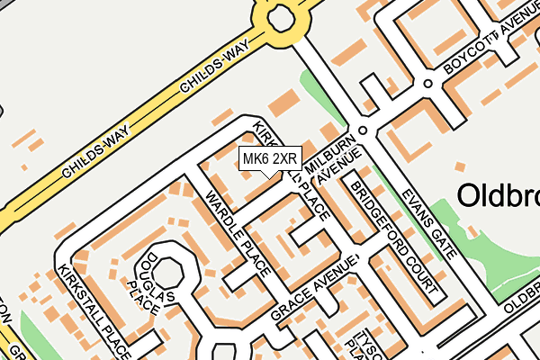 MK6 2XR map - OS OpenMap – Local (Ordnance Survey)