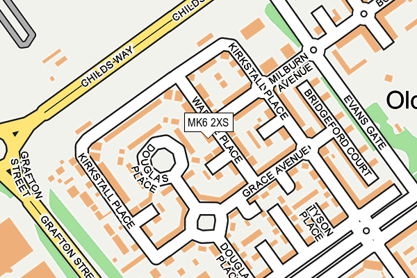 MK6 2XS map - OS OpenMap – Local (Ordnance Survey)