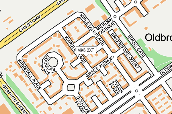 MK6 2XT map - OS OpenMap – Local (Ordnance Survey)