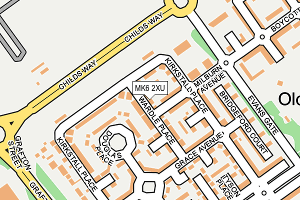 MK6 2XU map - OS OpenMap – Local (Ordnance Survey)