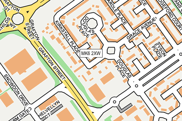 MK6 2XW map - OS OpenMap – Local (Ordnance Survey)