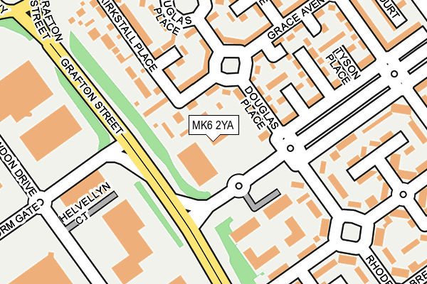 MK6 2YA map - OS OpenMap – Local (Ordnance Survey)