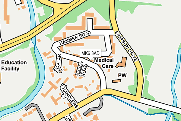 MK6 3AD map - OS OpenMap – Local (Ordnance Survey)