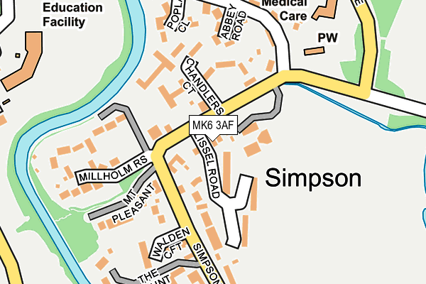 MK6 3AF map - OS OpenMap – Local (Ordnance Survey)