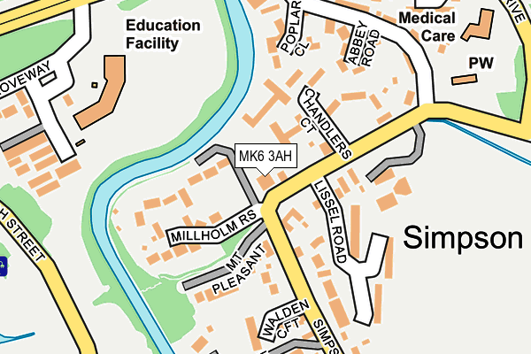 MK6 3AH map - OS OpenMap – Local (Ordnance Survey)