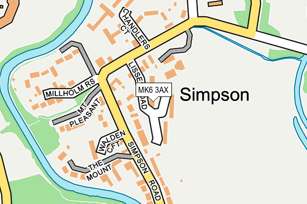 MK6 3AX map - OS OpenMap – Local (Ordnance Survey)