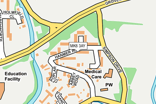 MK6 3AY map - OS OpenMap – Local (Ordnance Survey)