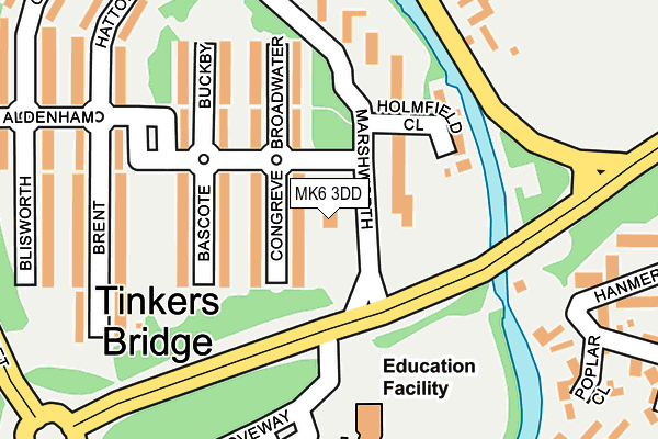 MK6 3DD map - OS OpenMap – Local (Ordnance Survey)