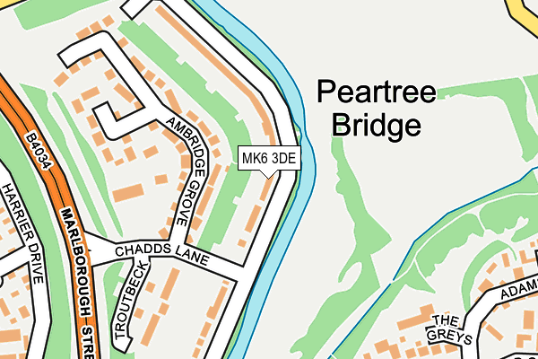 MK6 3DE map - OS OpenMap – Local (Ordnance Survey)