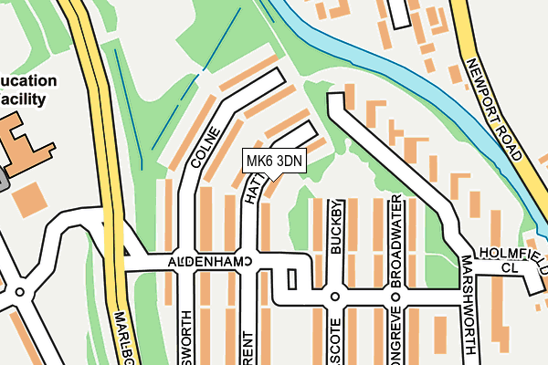 MK6 3DN map - OS OpenMap – Local (Ordnance Survey)