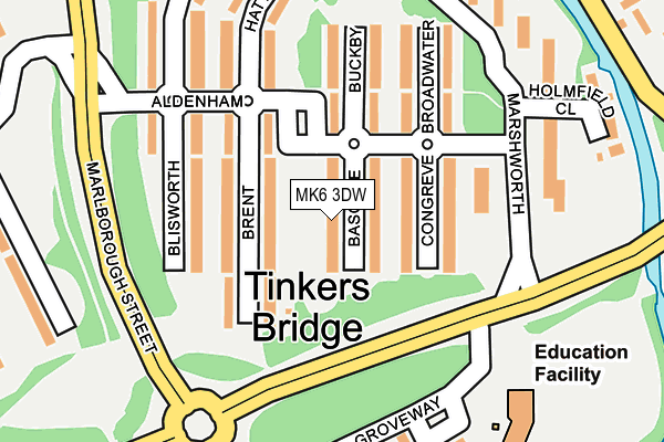 MK6 3DW map - OS OpenMap – Local (Ordnance Survey)