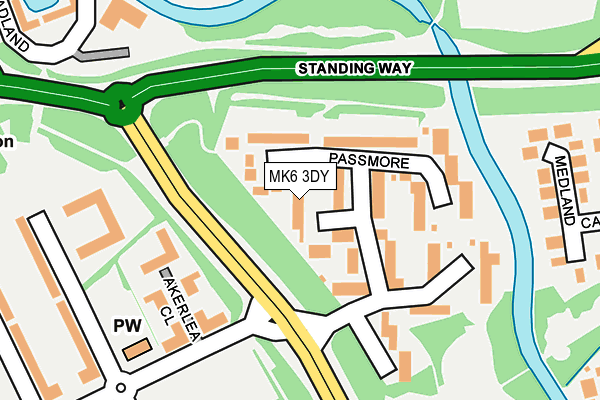 MK6 3DY map - OS OpenMap – Local (Ordnance Survey)