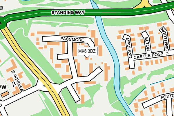 MK6 3DZ map - OS OpenMap – Local (Ordnance Survey)