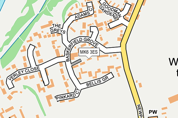 MK6 3ES map - OS OpenMap – Local (Ordnance Survey)