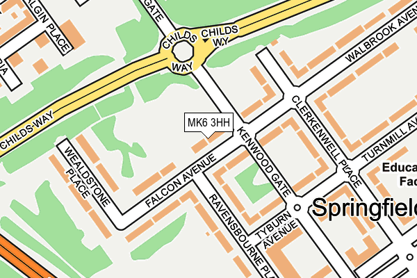 MK6 3HH map - OS OpenMap – Local (Ordnance Survey)