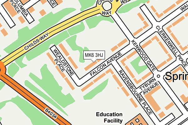 MK6 3HJ map - OS OpenMap – Local (Ordnance Survey)