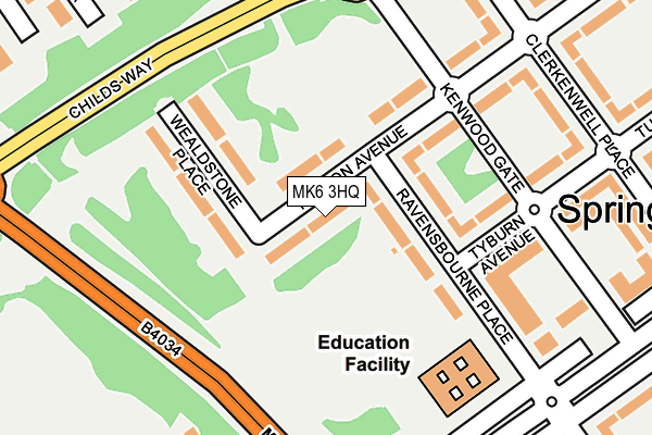 MK6 3HQ map - OS OpenMap – Local (Ordnance Survey)