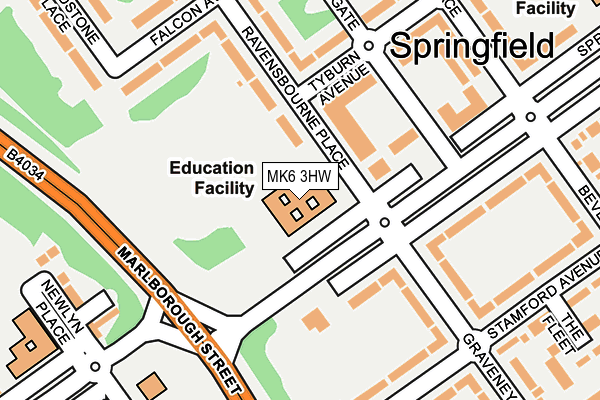 MK6 3HW map - OS OpenMap – Local (Ordnance Survey)