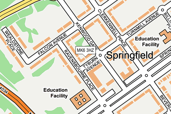 MK6 3HZ map - OS OpenMap – Local (Ordnance Survey)