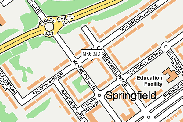 MK6 3JD map - OS OpenMap – Local (Ordnance Survey)