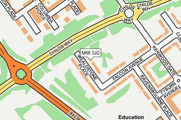 MK6 3JG map - OS OpenMap – Local (Ordnance Survey)