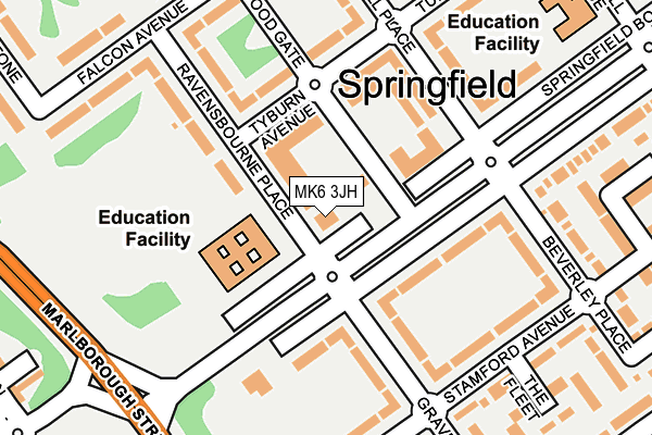 MK6 3JH map - OS OpenMap – Local (Ordnance Survey)