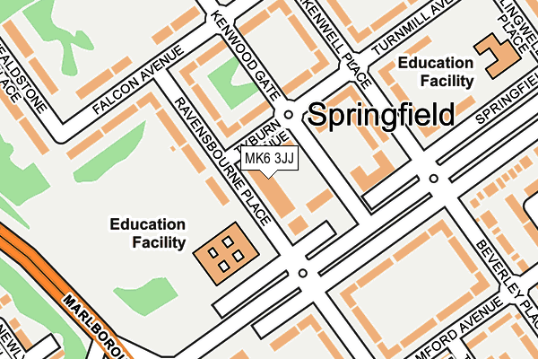 MK6 3JJ map - OS OpenMap – Local (Ordnance Survey)