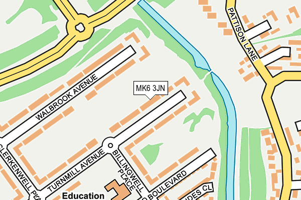MK6 3JN map - OS OpenMap – Local (Ordnance Survey)